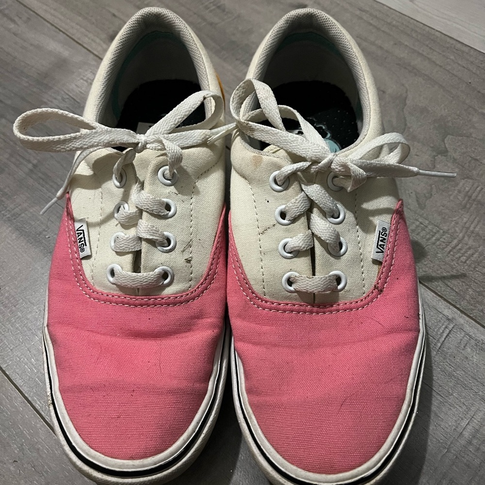 Vans Two-Tone Pink and Cream Sneakers